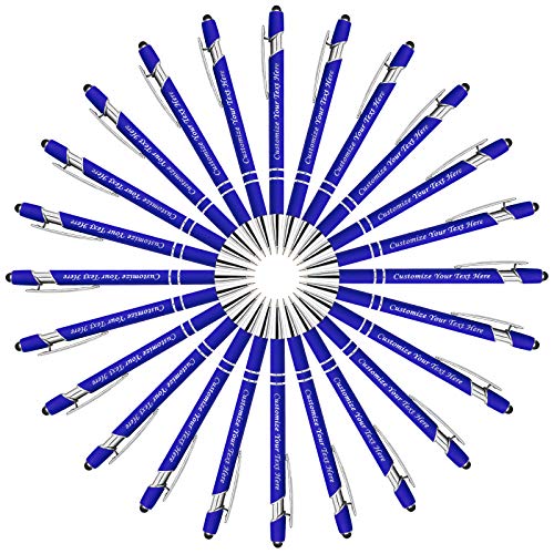 168PCS Personalized Pens in Bulk with Stylus Tip, Custom Engraving Pens, Soft Touch Ballpoint Pen, Printed Name - Free Personalization Black Ink- for Christmas, Anniversary, Graduation, Office, Memory