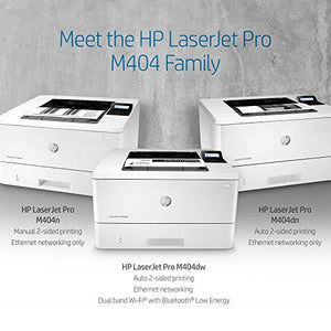 HP Laserjet Pro M404dn Monochrome Black-and-White Laser Printer, Auto-Duplex, Auto-On/Auto-Off Technology, 40 ppm, 250-Sheet, Built-in Ethernet, JAWFOAL Printer Cable