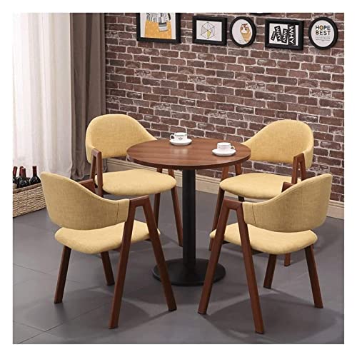 AkosOL Office Table and Chair Set - Solid Wood Round Table with 4 Chairs (70cm)