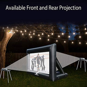 Outdoor Movie Screen – 16 FT Inflatable Projector Screen – Family Screen Tent + Printable Party Theme Movie Ticker Templates – Lightweight & Easy to Inflate – Family Pool Canvas Tent by Nozzco
