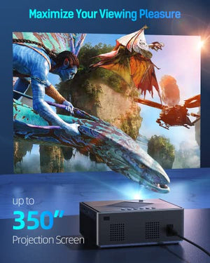 HISION 5G Wireless Projector 4K WiFi Bluetooth Outdoor: Full HD 1080P Movie Gaming 10000L Home Theater iPhone Compatible