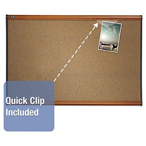 Prestige Graphite-Blend Wall Mounted Bulletin Board Size: 4' H x 6' W, Frame Finish: Cherry