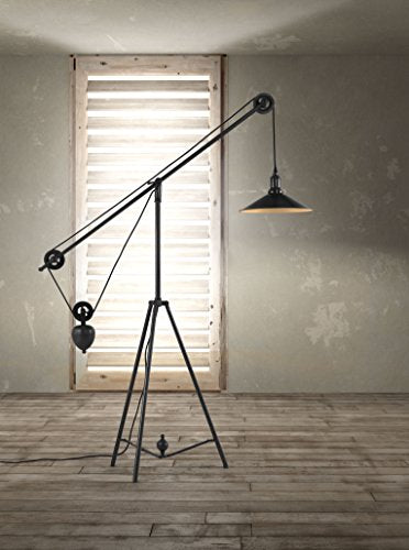 Zuo 98235 Modern Jasper Floor Lamp, Antique Black & Gold