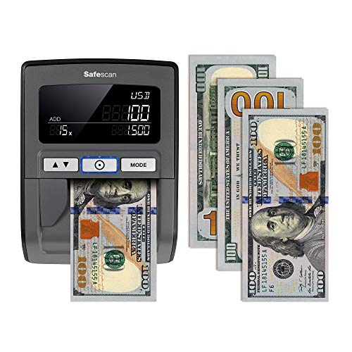 Safescan 185-S - Multi-direction automatic counterfeit bill detector - 100% dollar bill verification - 112-0575, black