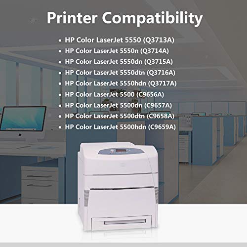 4-Pack (BK/C/M/Y) 645A | C9730A C9731A C9732A C9733A Remanufactured Toner Cartridge Replacement for HP Color Laserjet 5550n 5550dn 5550dtn 5550hdn 5500dn 5500dtn 5500hdn Printer,Sold by TopInk