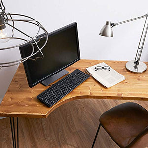 L-Shaped Computer Desk Office Computer Desk, Corner Pc Laptop Workstation Study Table Gaming Desk, for Home and Office, with Wood and Iron Shelves, Triangular Mechanical Design.