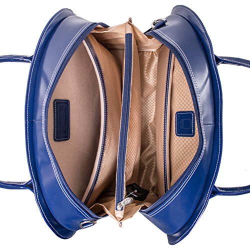 McKleinUSA Glen Ellyn 94367 W Series Italian Leather Detachable-Wheeled Ladies Briefcase (Navy)