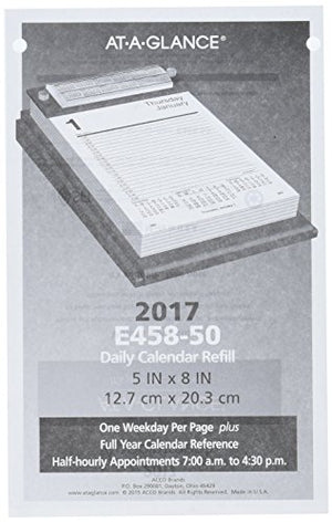 AT-A-GLANCE Daily Desk Calendar Refill 2017, 5 x 8" (E458-50)