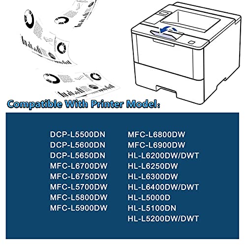 4 Pack Black TN-850 High Yield Toner Compatible TN850 Toner Cartridge Replacement for Brother DCP-L5600DN L5650DN L5500DN MFC-L6750DW HL-L6200DW/DWT L6700DW L5100DN Printer