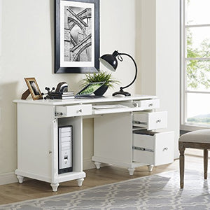 Crosley Furniture CF6507-WH Palmetto Computer Desk - White