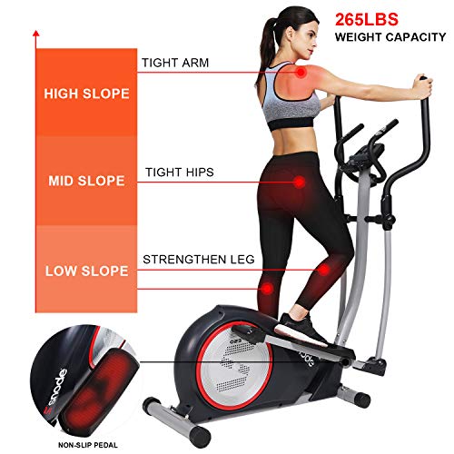 SNODE E20i Magnetic Elliptical Machine Trainer Fitness Exercise Equipment for Home Workout with Bluetooth Capability