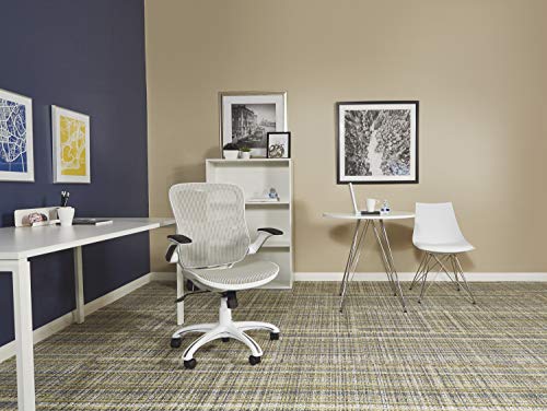 Office Star Ventilated Manager's Desk Chair with Breathable Mesh Seat and Back, White Base