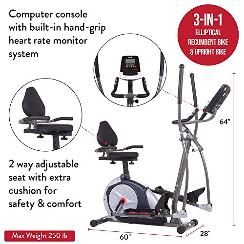 Body Champ 3-in-1 Exercise Machine, Trio Trainer Plus Two, Silver