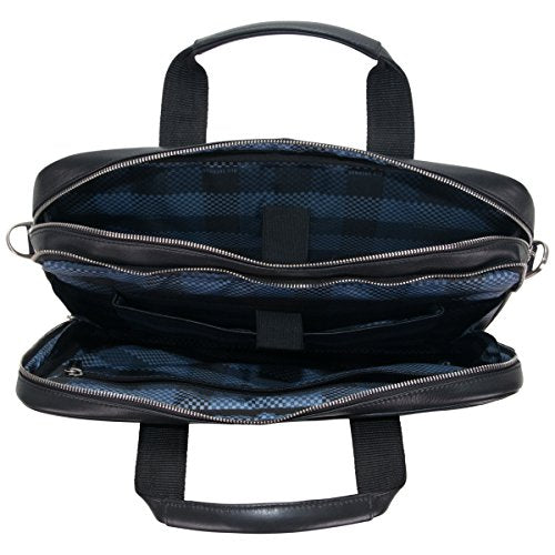 Ben Sherman Top Zip Laptop Portfolio Briefcase, Black, One Size