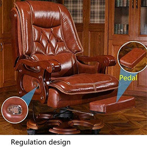 None Ergonomic Office Chair Reclining Leather Swivel Chair (Black, 74x57x121cm)