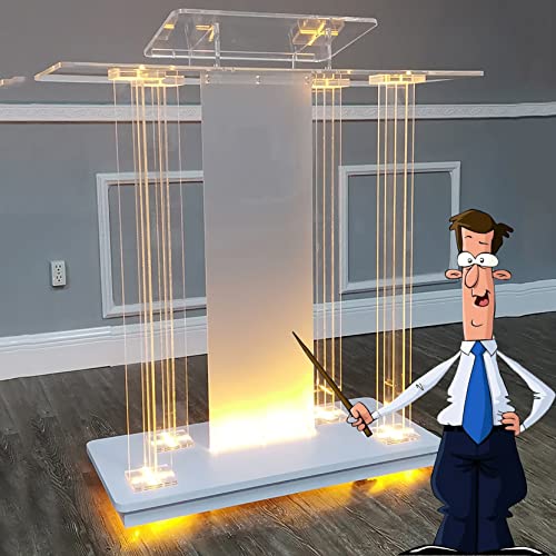 None Portable LED Acrylic Podium Stand for Churches, Teachers, and Events