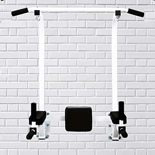Wall Mount Chin Up Bar Height Adjustable Pull-Up Bar Multi Grip Strength Training Equipment for Home Gym 440 LB Weight Capacity (Color : White)