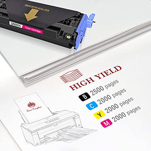 Toner Kingdom Compatible Toner Cartridge Replacement for HP 124A Q6000A Q6001A Q6002A Q6003A Color 1600 2600n 2605dn 2605dtn CM1015 CM1017 MFP Printer (Black, Cyan, Yellow, Magenta, 4-Pack)