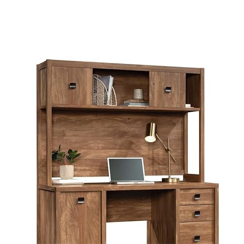 Pemberly Row Contemporary Engineered Wood Hutch in Sindoori Mango/Brown