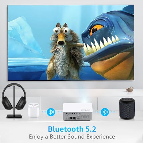 Dxyiitoo WiFi Bluetooth Native 1080P Projector, 20000LM 450" Display, 4K Support for Home Theater & Business