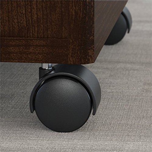 Move 60 Series 60W x 24D Height Adjustable Standing Desk with Storage in Mocha Cherry Satin with Cool Gray Metallic Base