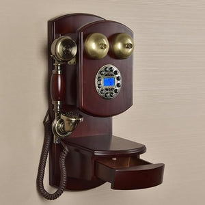 None Vintage Rotary Dial Wall Mounted Telephone