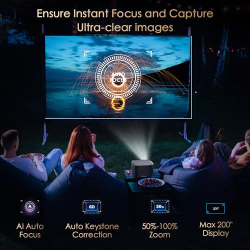 MEER 4K WiFi Bluetooth Smart Projector with Dolby Audio - 1080P Native Resolution, AI Auto Focus, 500 ANSI, Netflix/Prime Video Officially-Licensed