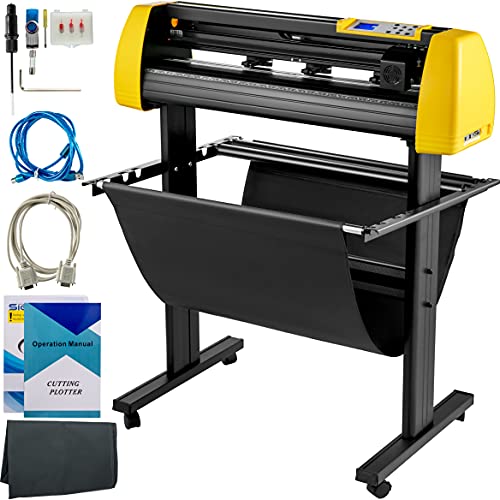 VEVOR Vinyl Cutter Machine, 720mm Cutting Plotter, Automatic Camera Contour Cutting 28” Plotter Printer with Floor Stand Vinyl Cutting Machine Adjustable Force and Speed for Sign Making Plotter Cutter