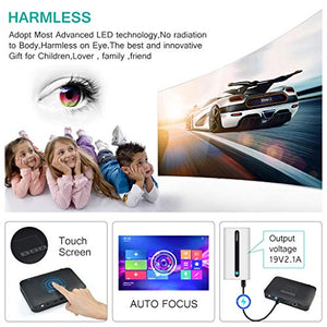 Projector 3500lumens Mini Portable DLP 3D Video Projector Max 300 '' Home Theater Projector Support 1080P HDMI WiFi Bluetooth USB VGA PS4 Great for Gaming Business Education Built-in Speaker&Battery