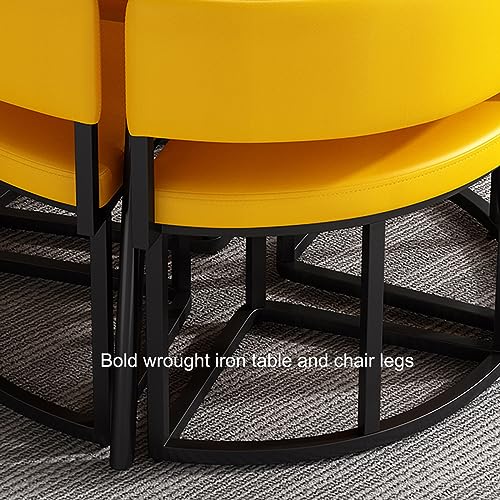 PAKMEZ Office Reception Room Club Table and Chair Set - Round Table for Home, Tea Shop, Coffee Shop - Color: L