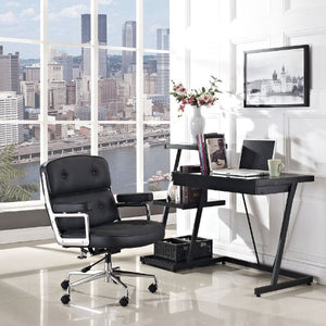Modway Remix Deluxe Vinyl Executive Office Chair in Black