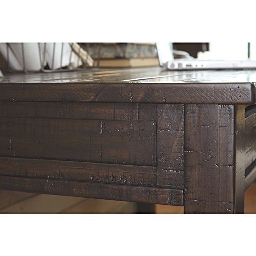 Ashley Furniture Signature Design - Townser Home Office Desk - Contemporary - 3 Drawers - Pewter-Tone Hardware - Grayish Brown Finish