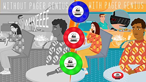 Pager Genius Restaurant Wireless Pager System with 60 Table Guest Pagers/Buzzers