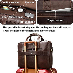 GYZX Men's Leather Bags Briefcases Office Bags Leather Laptop Bags Briefcases Handbags (Color : A, Size : ONE Size)