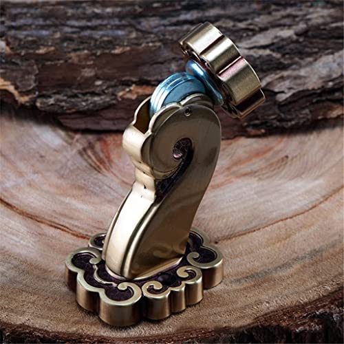 Classical Pattern Magnetic Door Stopper Copper Holder Catch Floor Fitting - Home Bedroom (Color: A)