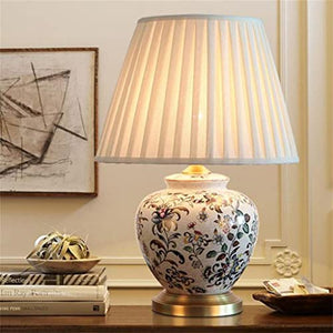 None European Ceramic Dimmer LED Desk Lamp (Dimmable Switch, 55X38cm)