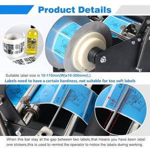 ZONEPACK Manual Labeling Machine for Bottles - Upgraded Label Applicator Sticker Printer with Handle