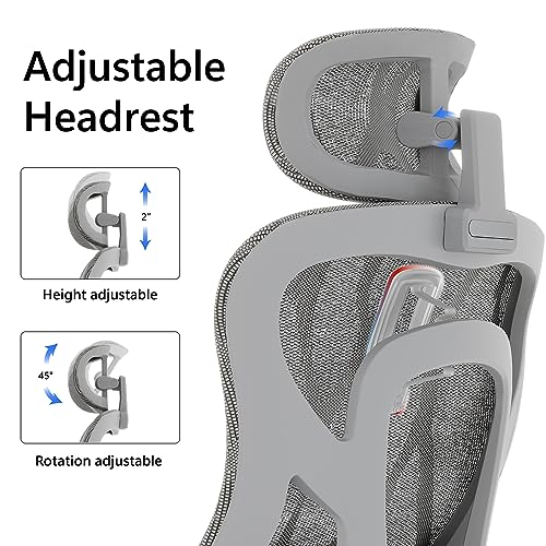 Logicfox Ergonomic Mesh Office Chair with 3D Armrests, Thoracic & Lumbar Support
