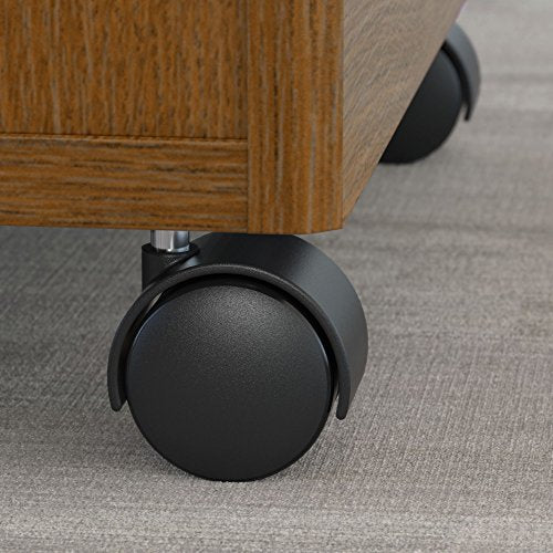 Bush 3-Drawer Pedestal, 15-3/4" X 20-3/8" X 28-1/8", Warm Oak