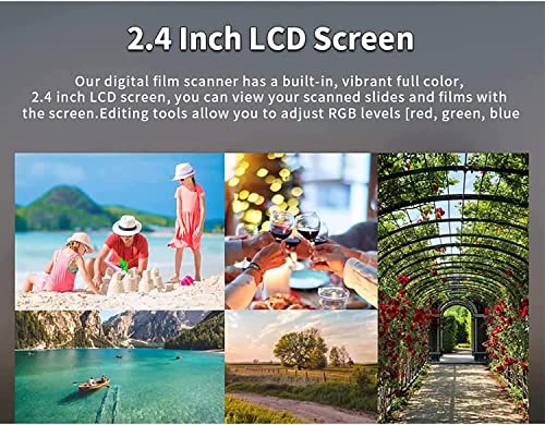 MYDLO Slide Scanner, Convert Color & B&W 35mm/110 Film Negatives Slides to JPEG, 22MP Digital Film