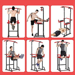 JYMBK Training Fitness Workout Station Power Tower Station Adjustable Pull Up Bars Dip Rack Multifunction Push Up Equipment for Strength Training Fitness Workout Home Gym Exercise