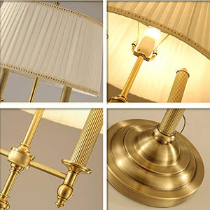 VejiA Modern Gold-Plated Copper Desk Lamp with Linen Lampshade