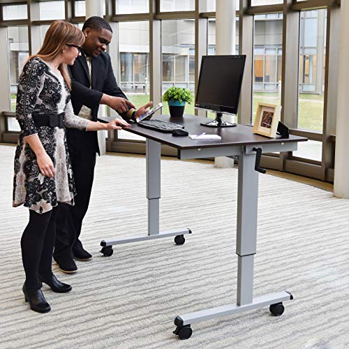 LUXOR Standup-CF60-DW Stand Up Desk, Crank Adjustable, 60"