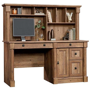 Pemberly Row Computer Desk with Hutch in Vintage Oak