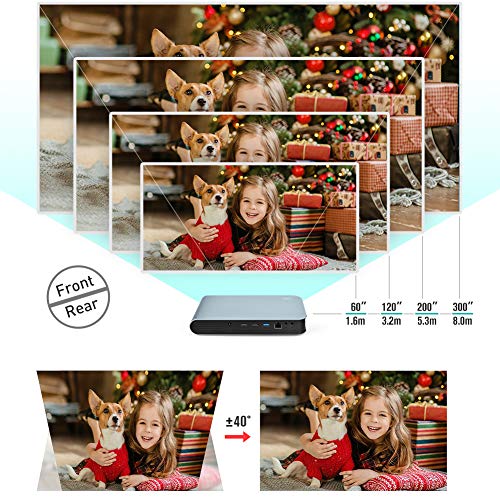 WOWOTO CAN Projector 3500 Lumens 3D DLP Support Full HD 1080P 300in with WiFi Bluetooth AirPlay HDMI Android OS Mini Projector for Home and Office