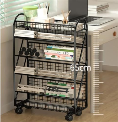 GaRcan Desk-Side Small Bookshelf with Wheels