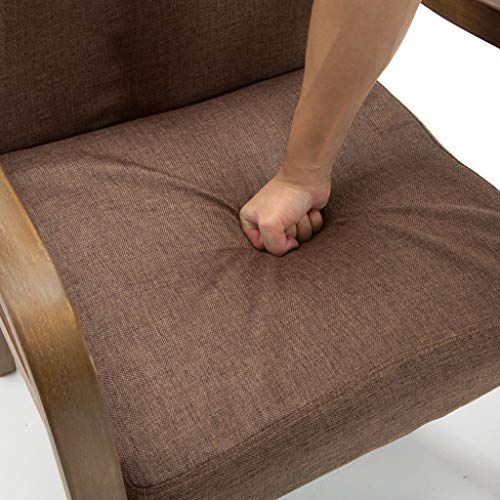 RILOOP Wooden Dining Chairs with Arm, Fabric Upholstered, Green