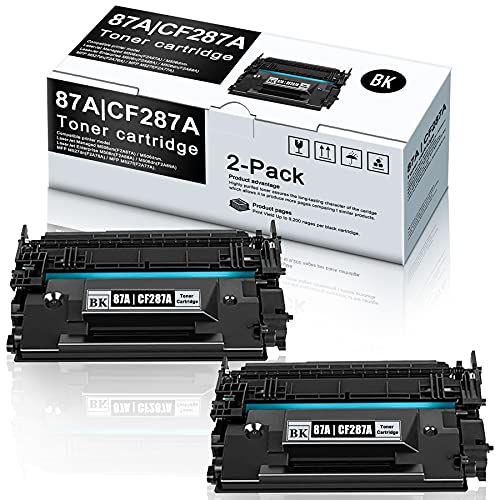 2 Pack Compatible 87A CF287A Toner Cartridge Replacement for HP Managed M506xm M506dnm Pro M501n M501dn Enterprise M506n M506dn MFP M527d MFP M527f Printer Ink Cartridge.