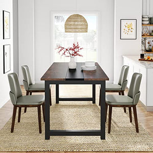 Tribesigns 6FT Conference Table, Metal Frame, Vintage Brown/Black