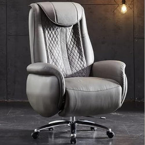 Kinnls Fred Heated Massage Executive Office Chair with Footrest - Gray